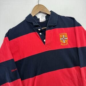 Vintage Cambridge University Rugby Shirt men's Medium Blue Red Embroidered 90s